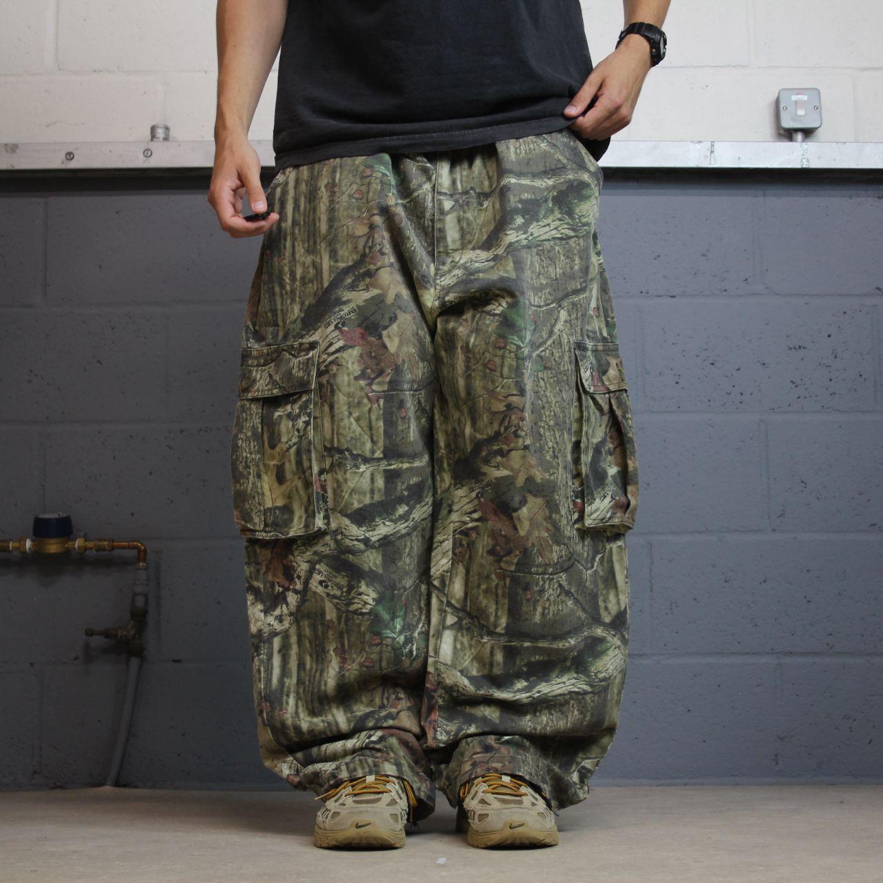Baggy camo cargo pants y2k utility khaki Breakup Mossy Oak camouflage hunting wide leg cargos