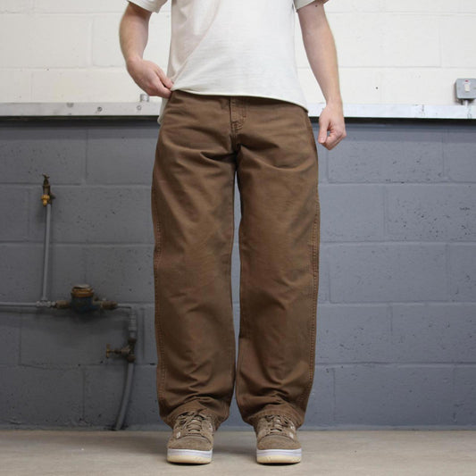 Baggy Dickies carpenter jeans W32L30 90s skate style brown thick canvas cargos