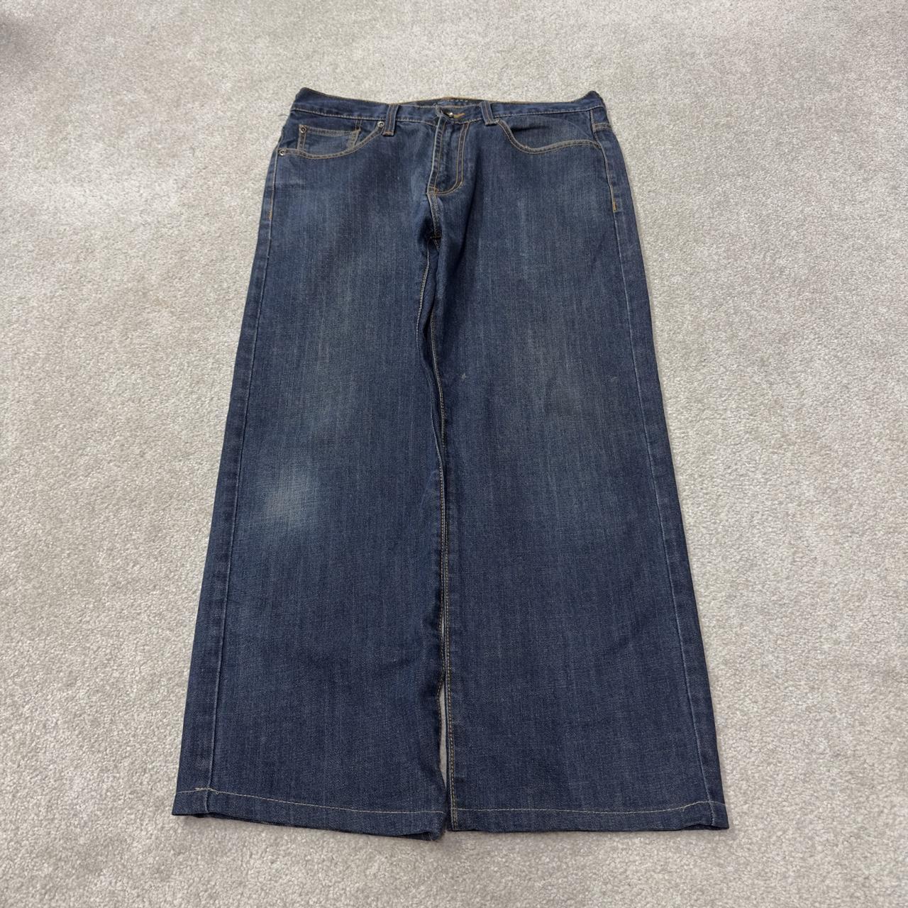 Y2K Sean John jeans straight leg W32L27 blue denim  Hip hop style denim skater pants