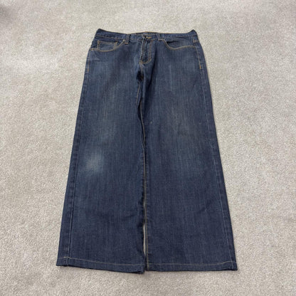 Y2K Sean John jeans straight leg W32L27 blue denim  Hip hop style denim skater pants