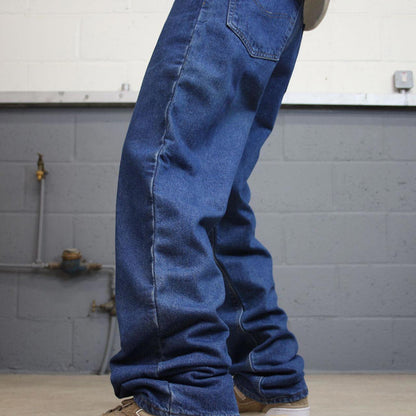 Blue Denim Carhartt flannel lined jeans W32L34 baggy 90s style thick denim loose leg