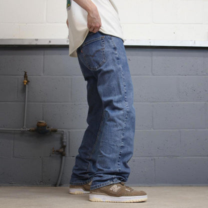 Blue Levis 505 jeans W36L34 blue loose straight leg y2k style pants red tab logo