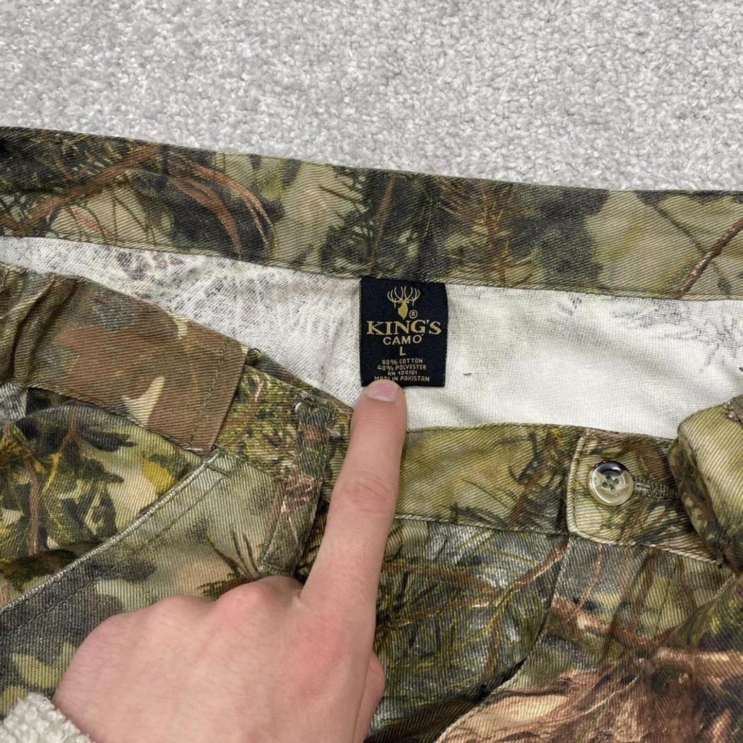 Baggy camo cargo pants wide leg green Loose floaty King's Camo tree camouflage cargos