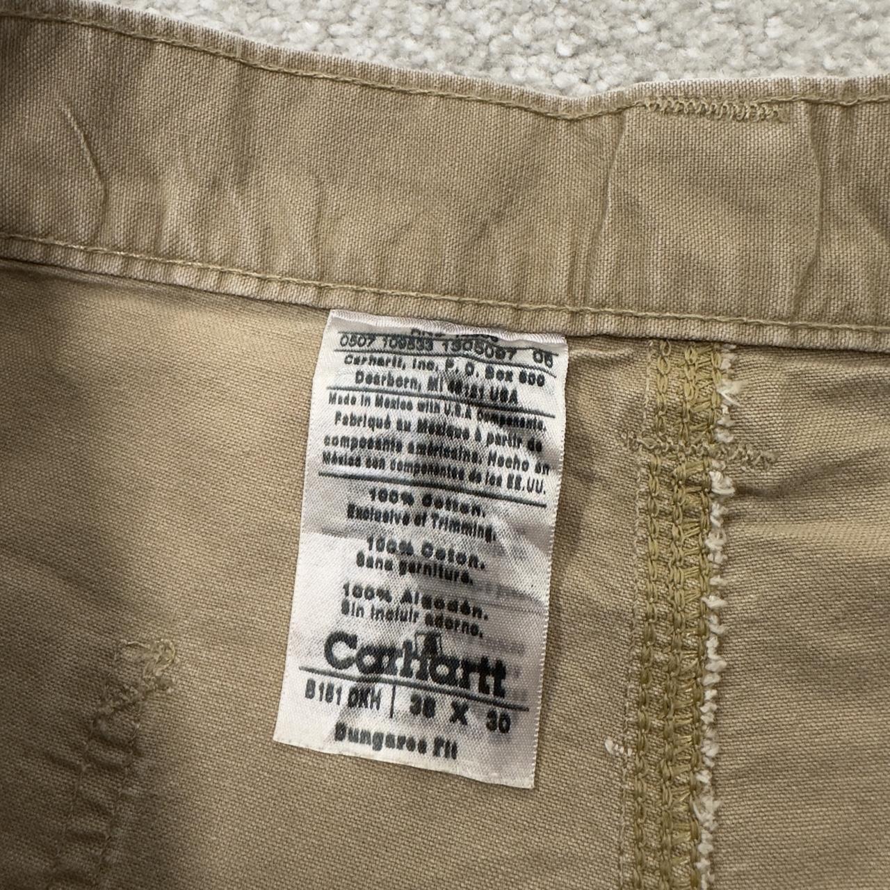 Tan baggy vintage Carhartt carpenter pants y2k Loose leg skater 2000s style workwear cargos