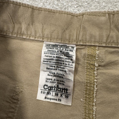 Tan baggy vintage Carhartt carpenter pants y2k Loose leg skater 2000s style workwear cargos