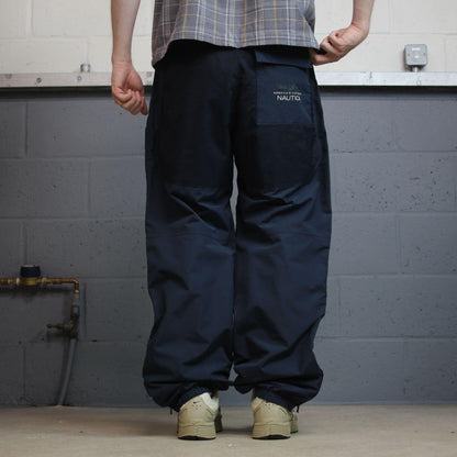 Nautica windbreaker tracksuit trousers y2k M navy Americas cup 2003 fleece lined track pants