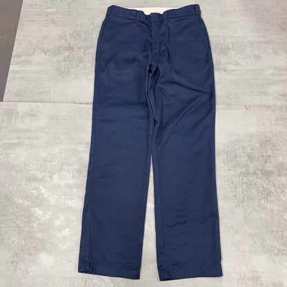 Navy Dickies Pants W36L34 loose flannel lined chino trousers