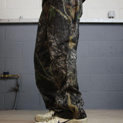 Y2K fleece camo pants L khaki Mad Dog Mossy Oak camouflage pattern hunting style trousers