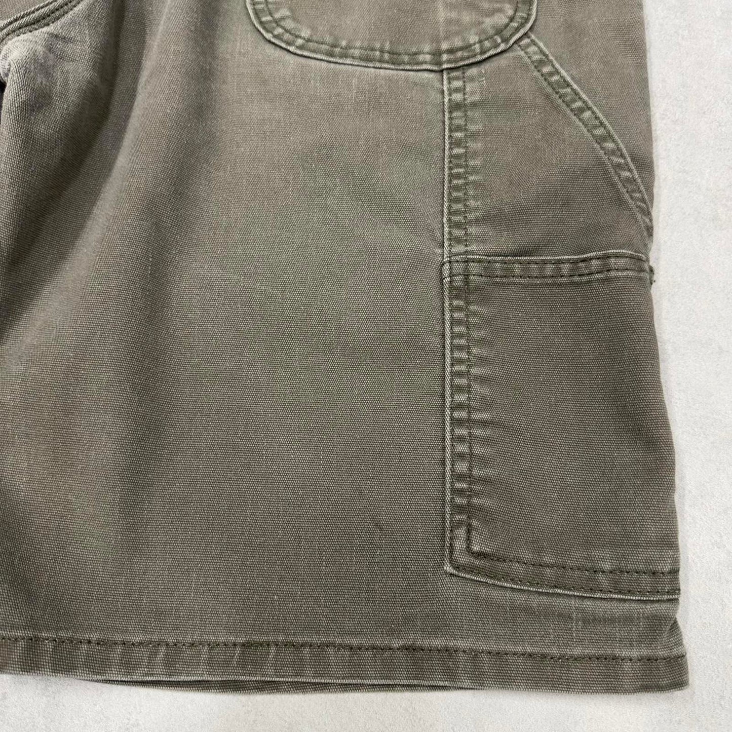 Green Dickies Carpenter Jorts W34 Mens Loose canvas denim cargo summer skate shorts