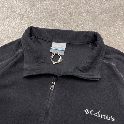 00s Columbia technical fleece L Tall men's black 1/4 zip up y2k style autumn casual outdoors