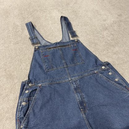 Denim baggy dungarees wide leg y2k blue Faded Glory workwear bib & brace overalls utility