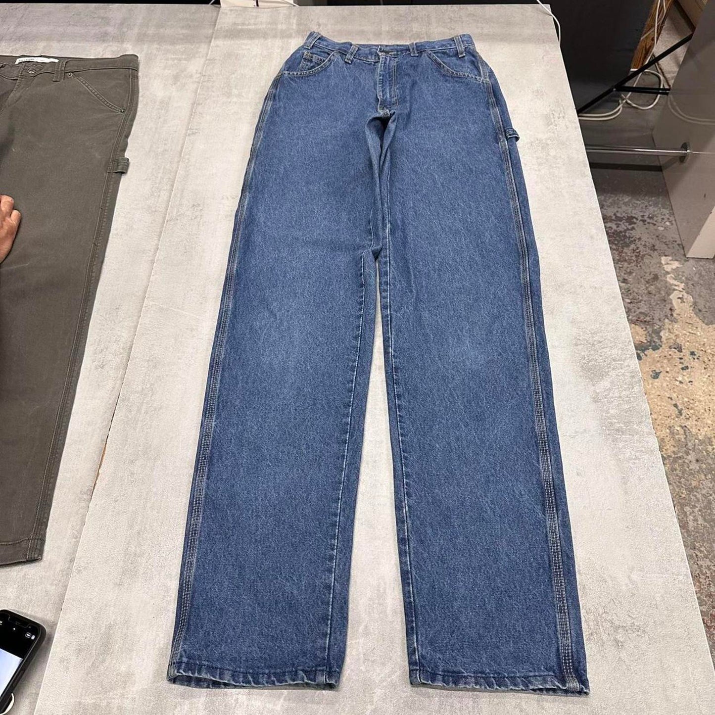 Loose Dickies carpenter jeans 10T W28L36 blue denim 90s style skater trousers