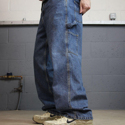 RK Brand baggy carpenter jeans y2k wide leg W34L30 blue Loose skater style work cargos