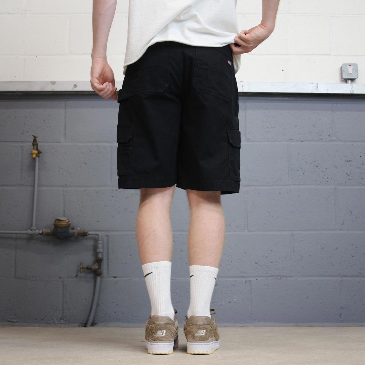Dickies cargo shorts carpenter black summer canvas skate / work shorts festival