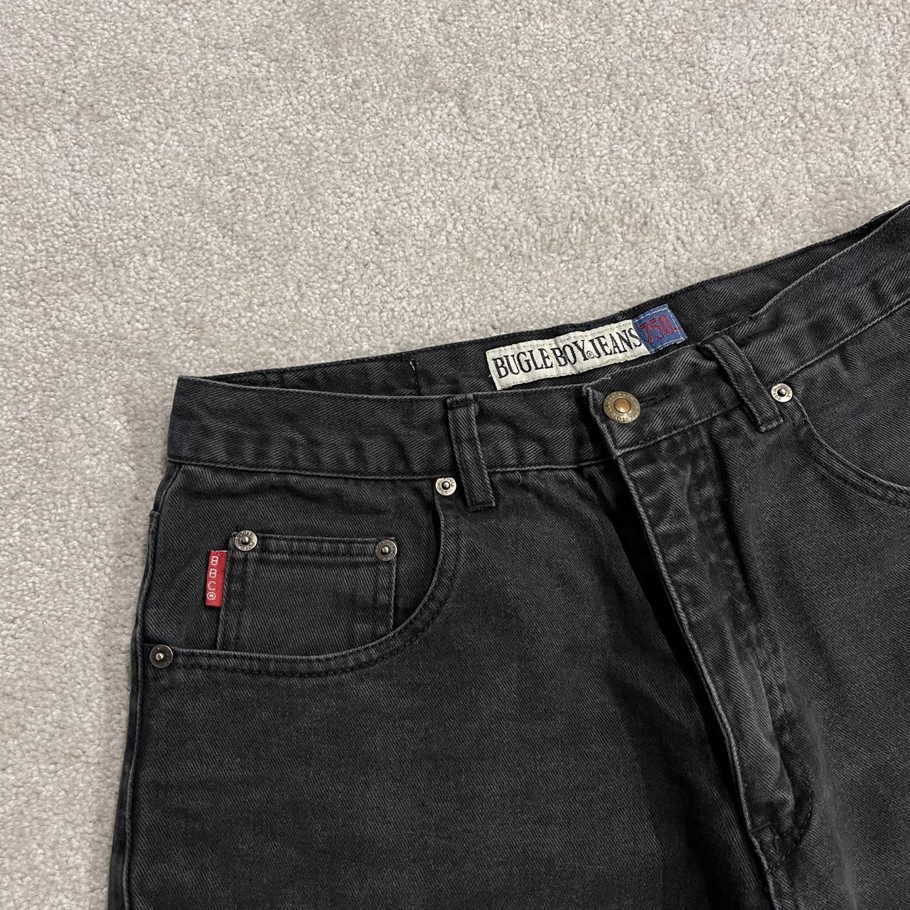 Bugle Boy black denim shorts y2k Loose fit summer festival jean shorts