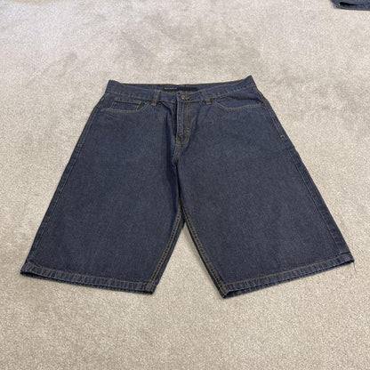 Rocawear baggy denim shorts y2k embroidered navy Long skater surf style jorts