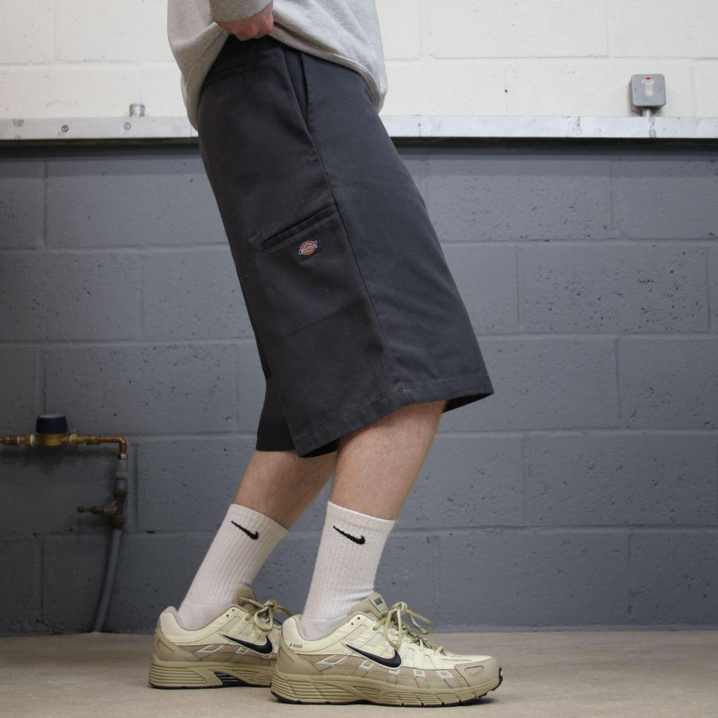 Dickies baggy carpenter shorts grey Twill chino skater style shorts wide long leg