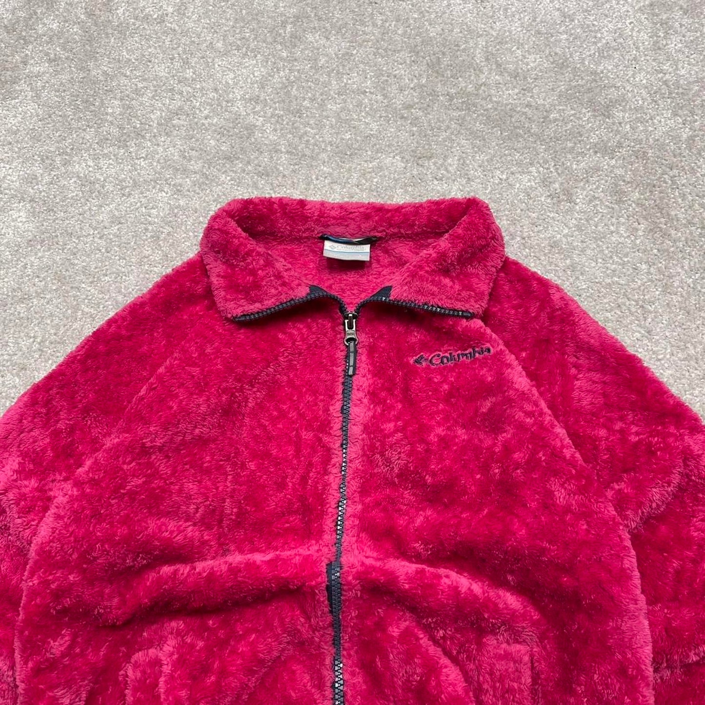 Pink Columbia technical fleece full zip medium girls large y2k style autumn