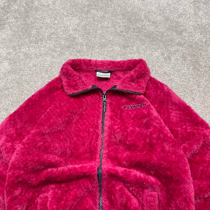 Pink Columbia technical fleece full zip medium girls large y2k style autumn