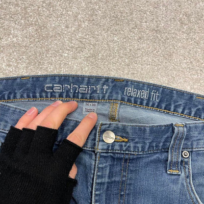 Vintage Carhartt jeans blue denim W36L30 90s skater style straight leg 5 pocket jeans workwear