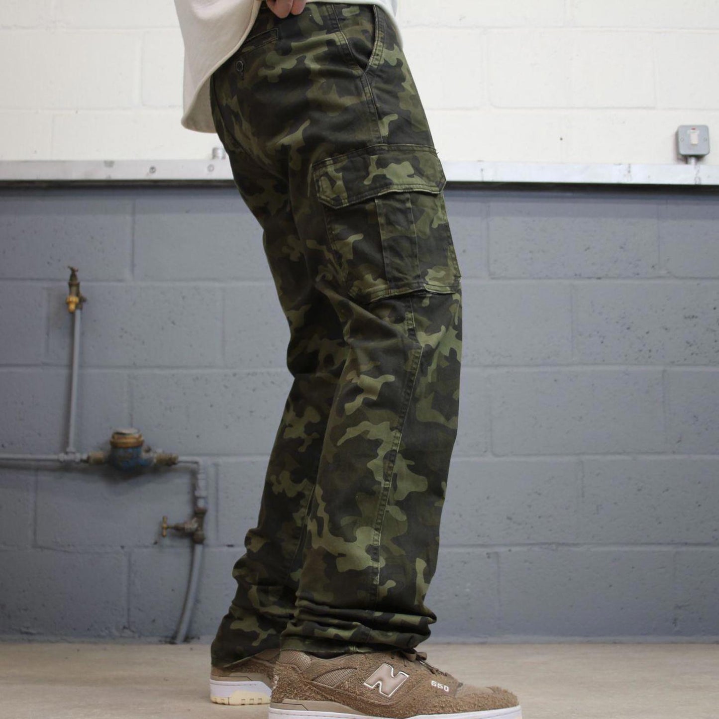Camo Denver Hayes cargo pants W34L34 green forest camouflage straight y2k style carpenter trousers