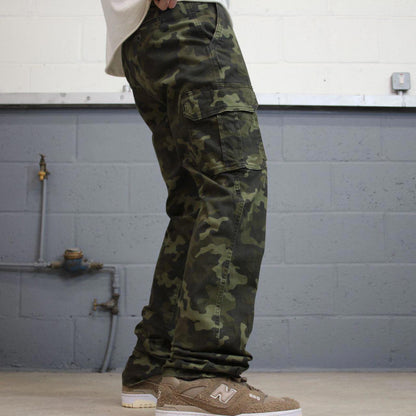 Camo Denver Hayes cargo pants W34L34 green forest camouflage straight y2k style carpenter trousers