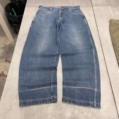 Extra baggy blue PJ Mark jeans W36L32 y2k style wide loose wide leg denim skate pants