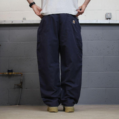 Carhartt baggy cargo pants wide leg navy Loose skate style carpenter work pants