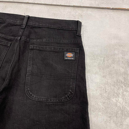 Black Dickies Skateboarding jorts W32 denim 90s style skater jean shorts