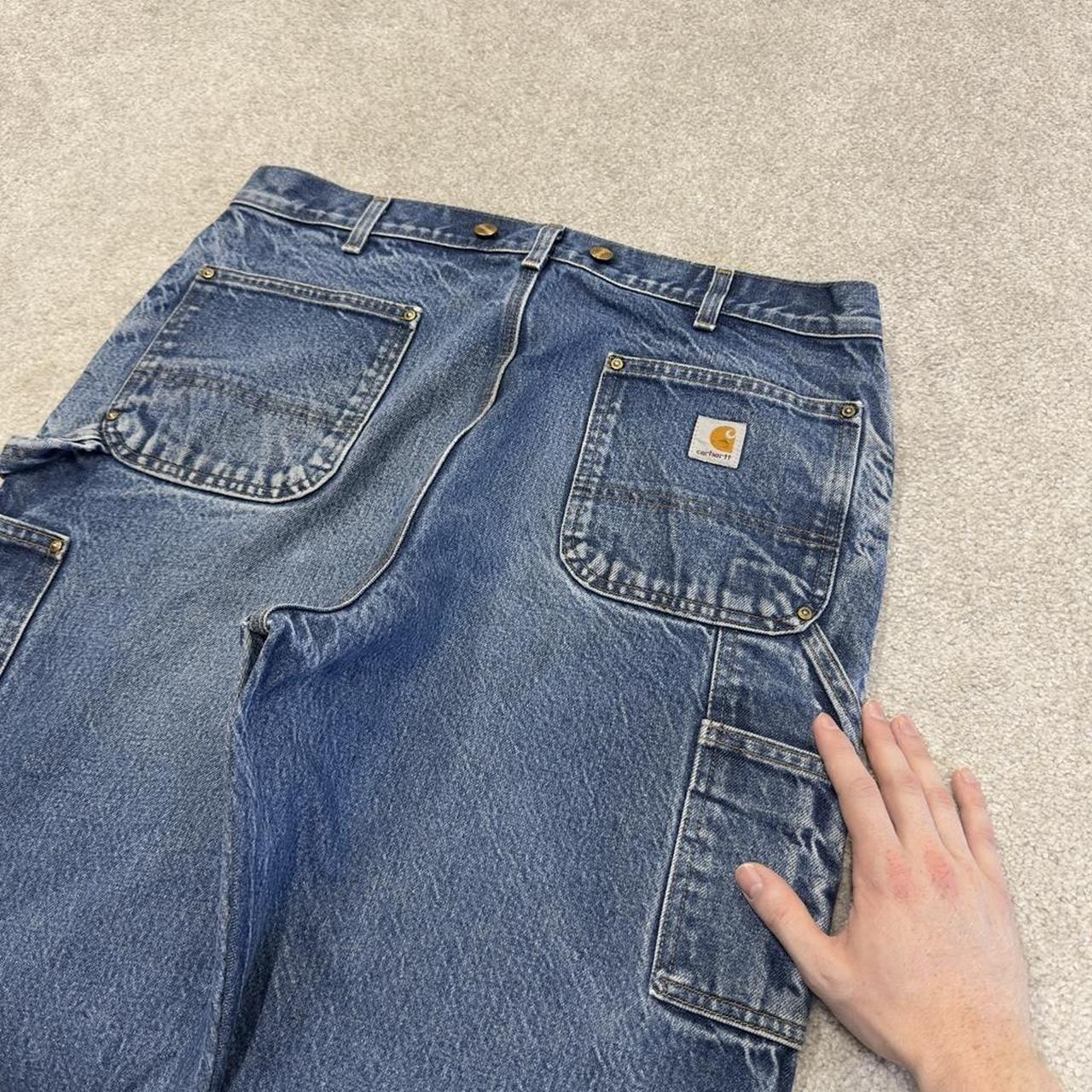 Carhartt double knee carpenter jeans denim blue Dungaree fit 100% cotton thick skater pants