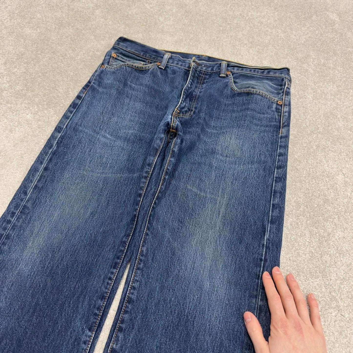 Vintage y2k Levis 505 jeans blue Casual style 5 pocket straight leg denim pants