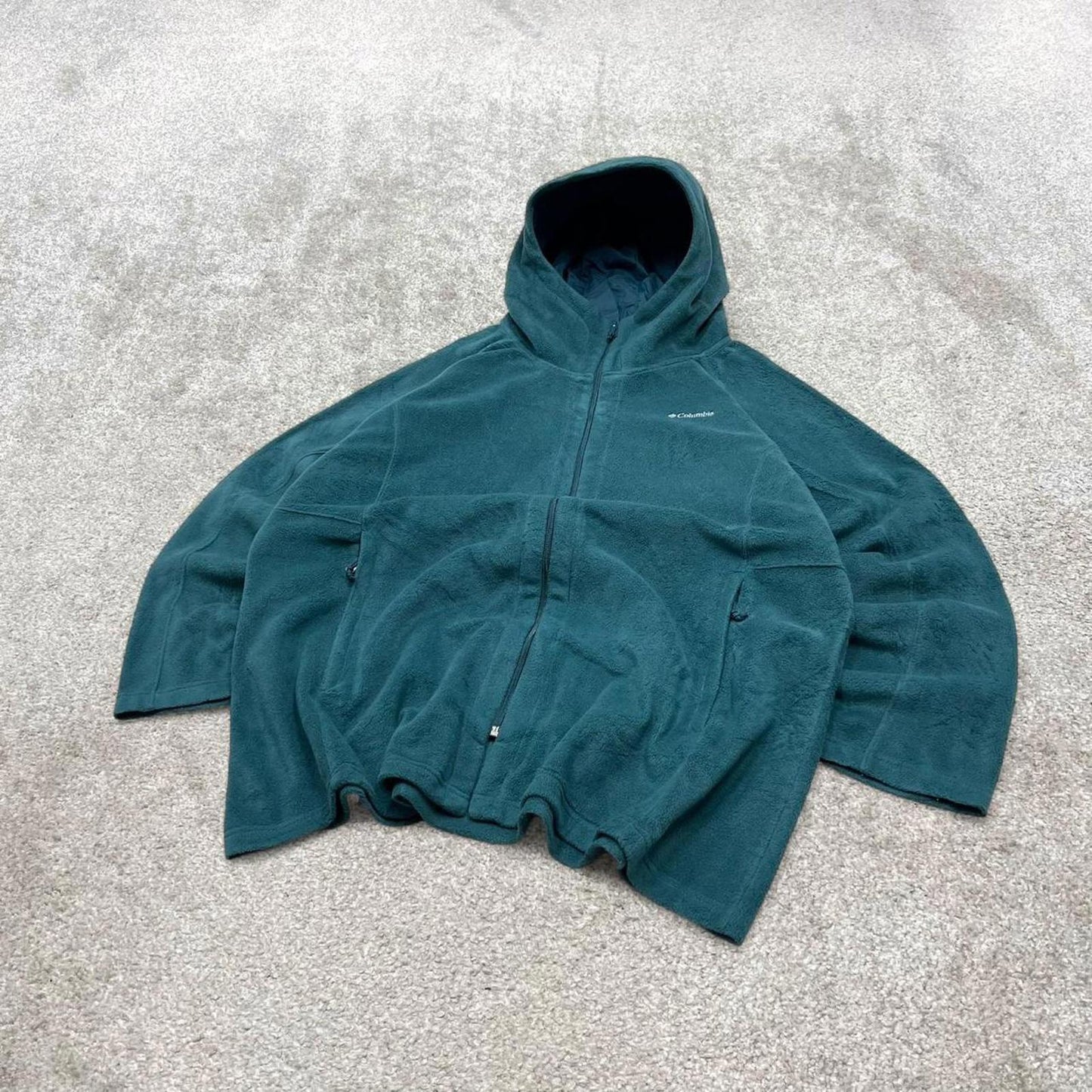 00s Columbia technical fleece jacket 3XL women's Teal full zip up y2k style autumn