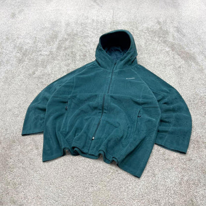 00s Columbia technical fleece jacket 3XL women's Teal full zip up y2k style autumn