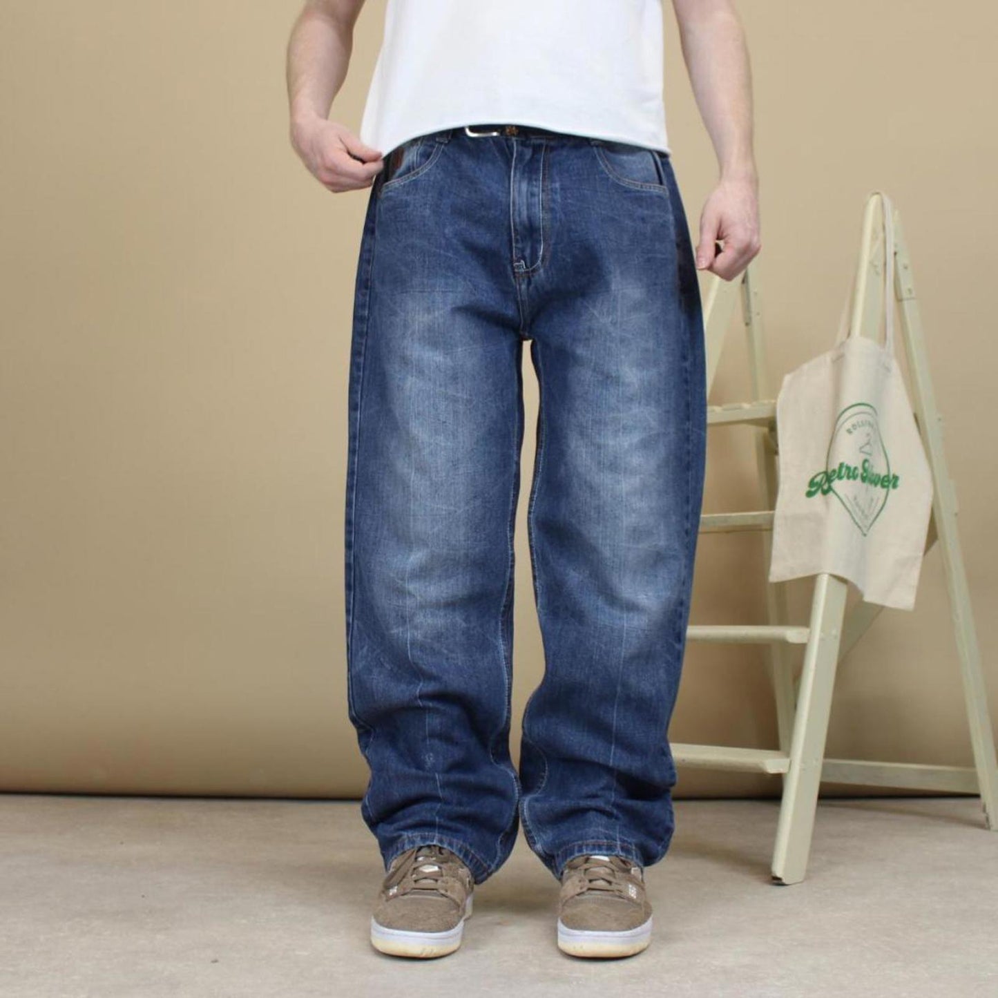 Blue embroidered Makavelli jeans W34L31 loose y2k style denim