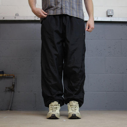 Vintage y2k Adidas tracksuit bottoms black Loose leg 2000s style casual track pants