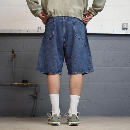 Y2k baggy Wrangler shorts skater style blue Denim loose leg summer festival jorts