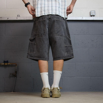 Faded Glory baggy denim shorts carpenter grey Loose fit skater surf cargo jean shorts summer