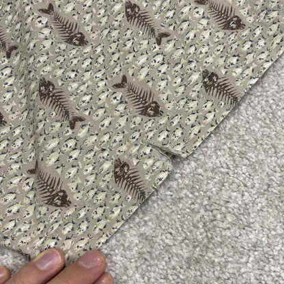Columbia funky pattern short sleeve shirt khaki Boxy fit floaty festival button down shirt