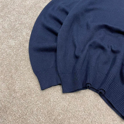 00s Nautica knit sweater jumper embroidered medium men's navy knitted pull over y2k 00s style