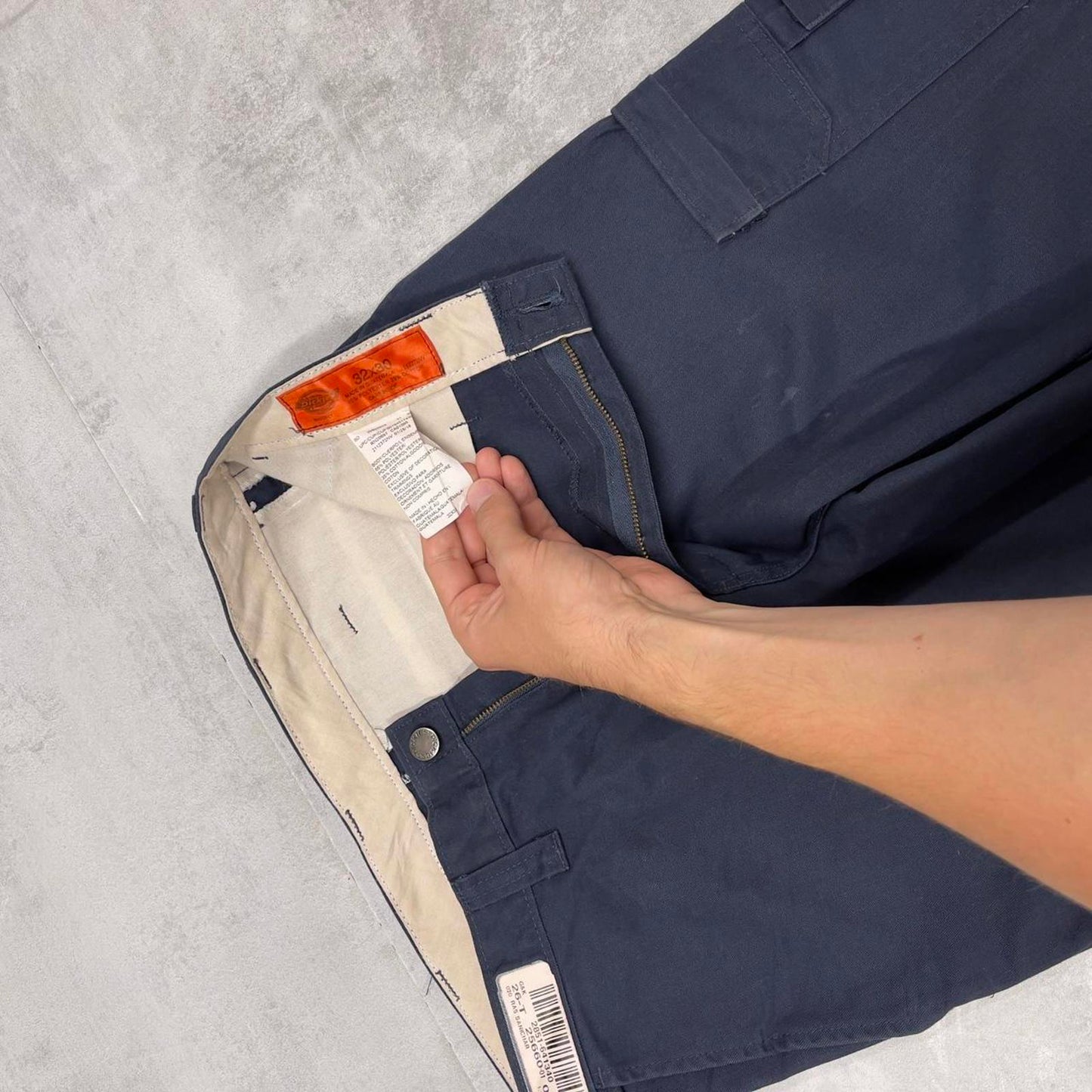 Loose Dickies cargo trousers W32L30 navy chino style relaxed skater cargo pants