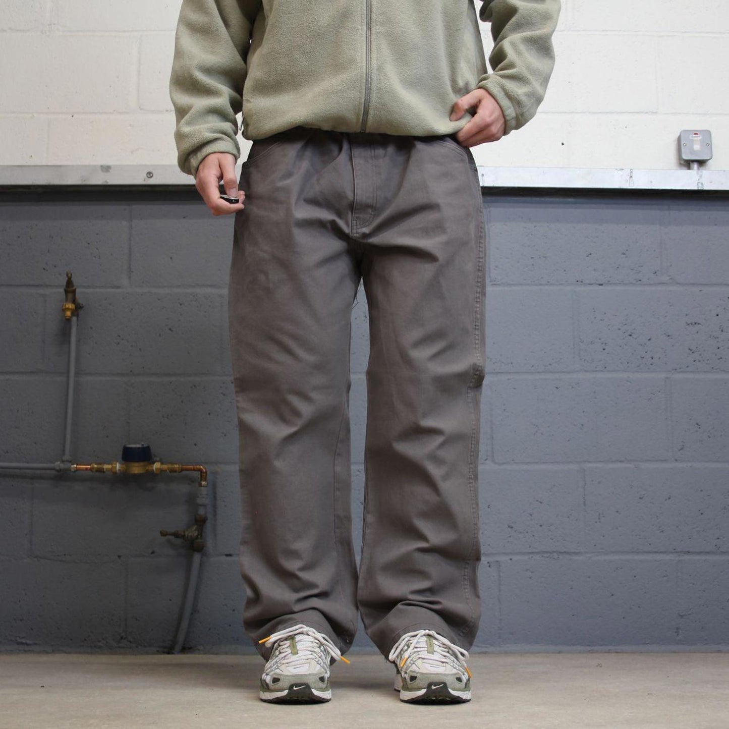 Vintage Y2K Dickies carpenter jeans grey Straight leg canvas skater style cargo pants