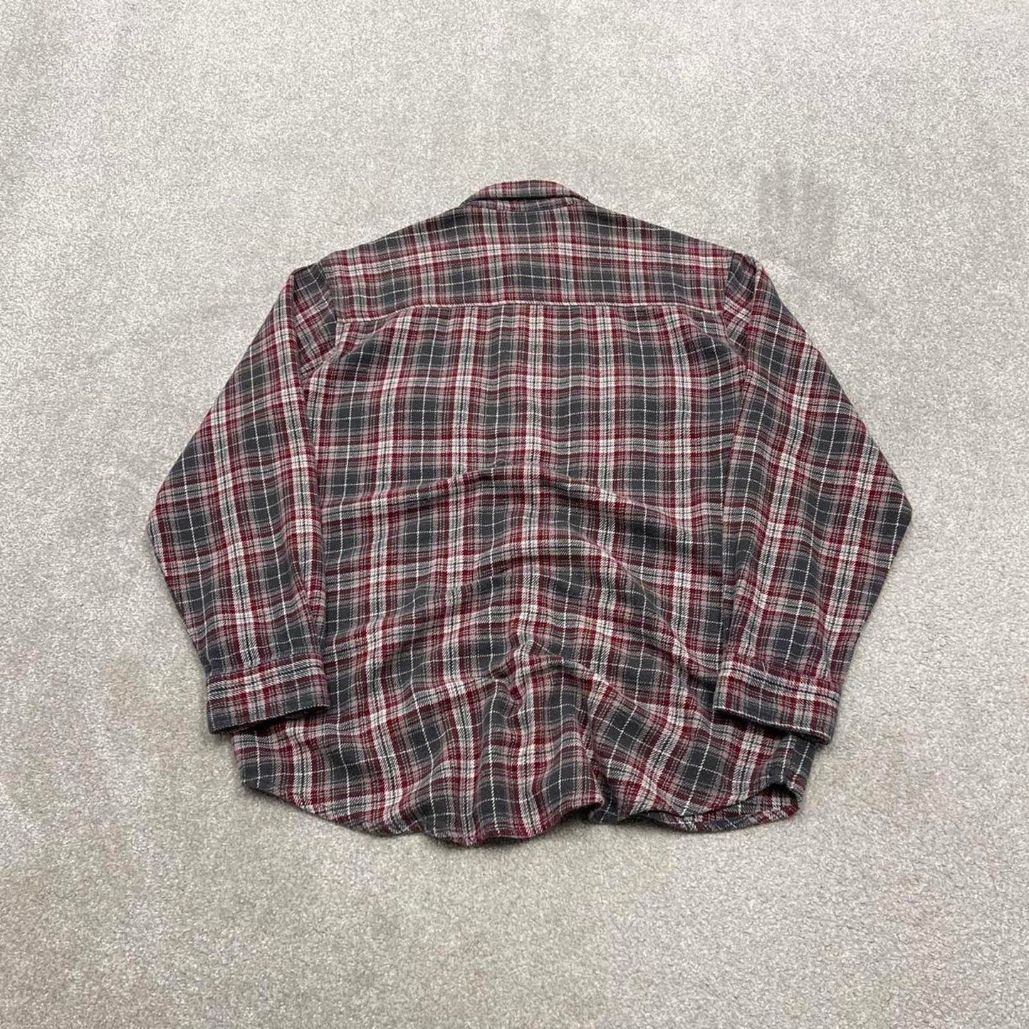 Wrangler Checkered plaid flannel shirt M red men's long sleeve thick over shirt autumnal y2k style