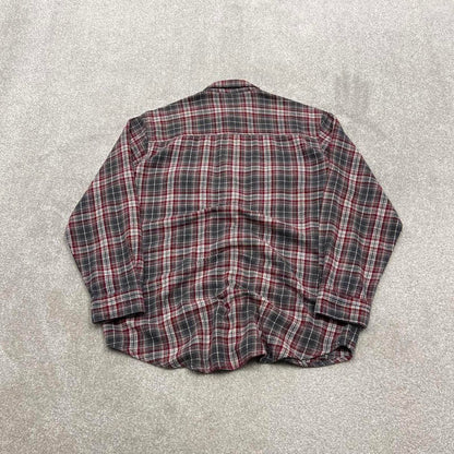 Wrangler Checkered plaid flannel shirt M red men's long sleeve thick over shirt autumnal y2k style