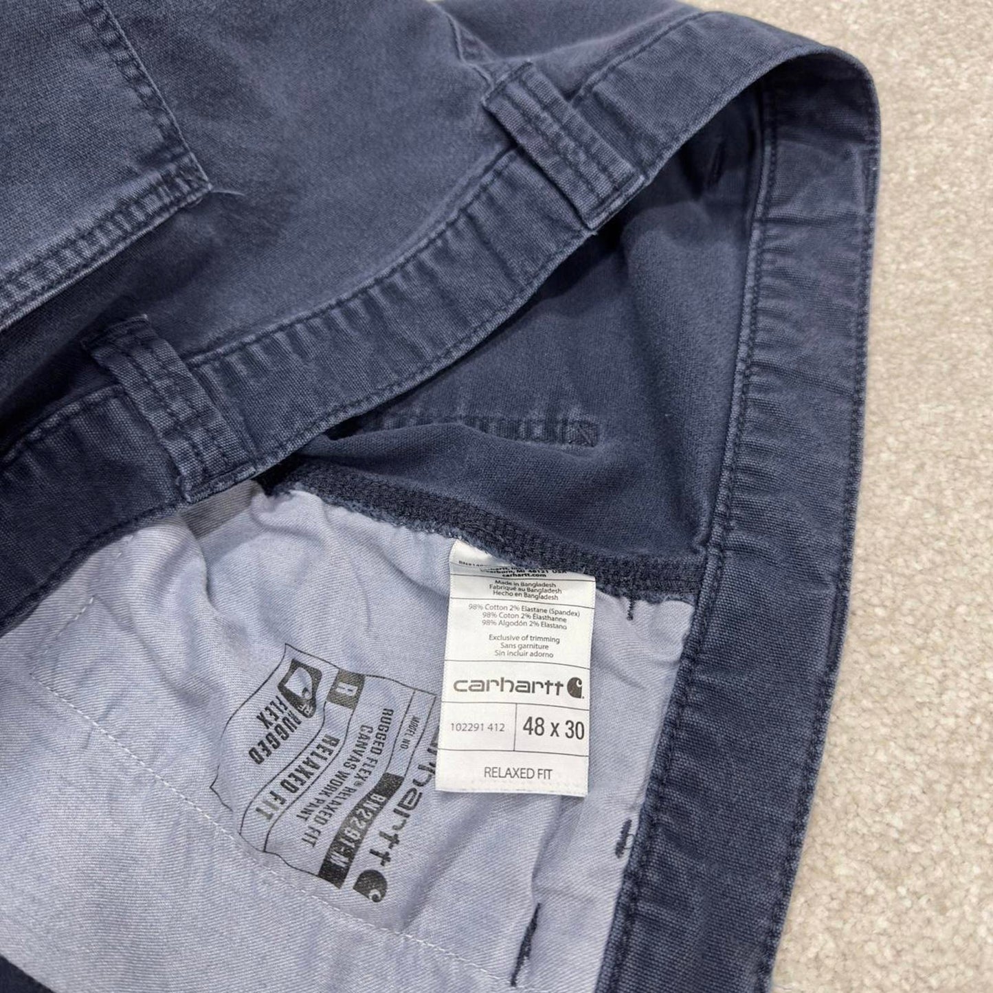 Y2K Carhartt carpenter jeans navy Loose relaxed fit canvasy skate style workwear cargo pants