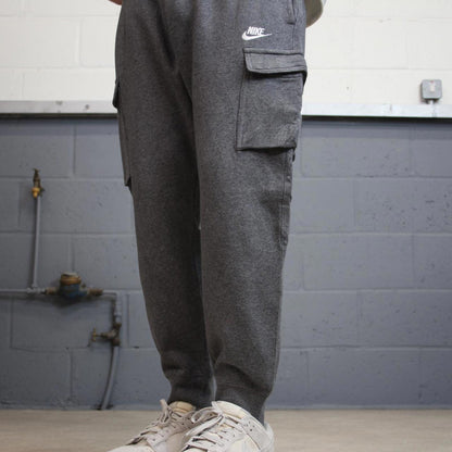 Y2k Grey Nike Cargo Joggers Medium Mens sweatpants embroidered logo