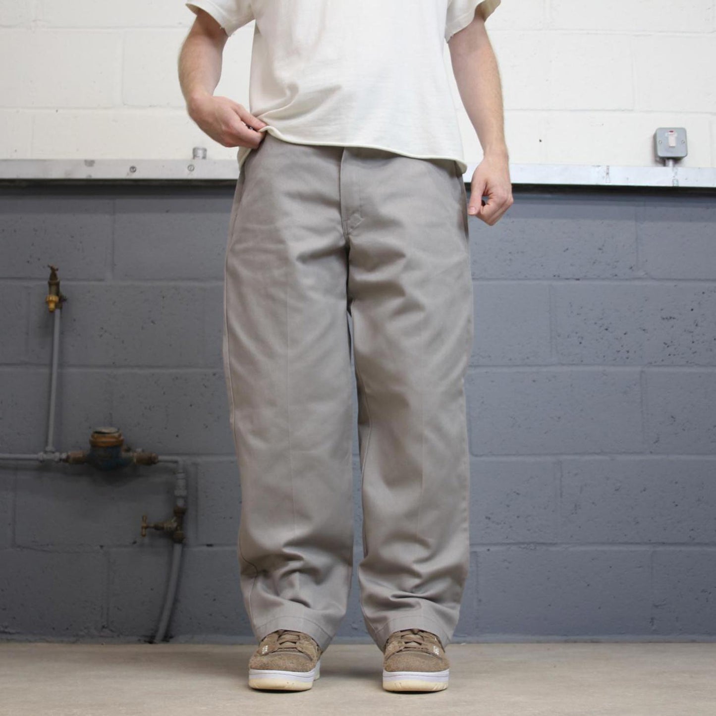 Dickies y2k chino Pants W36 L30 grey mens Loose fitting chino style skate pants