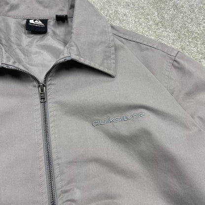 Y2K Quiksilver Harrington bomber jacket grey Embroidered surf style coat full zip up