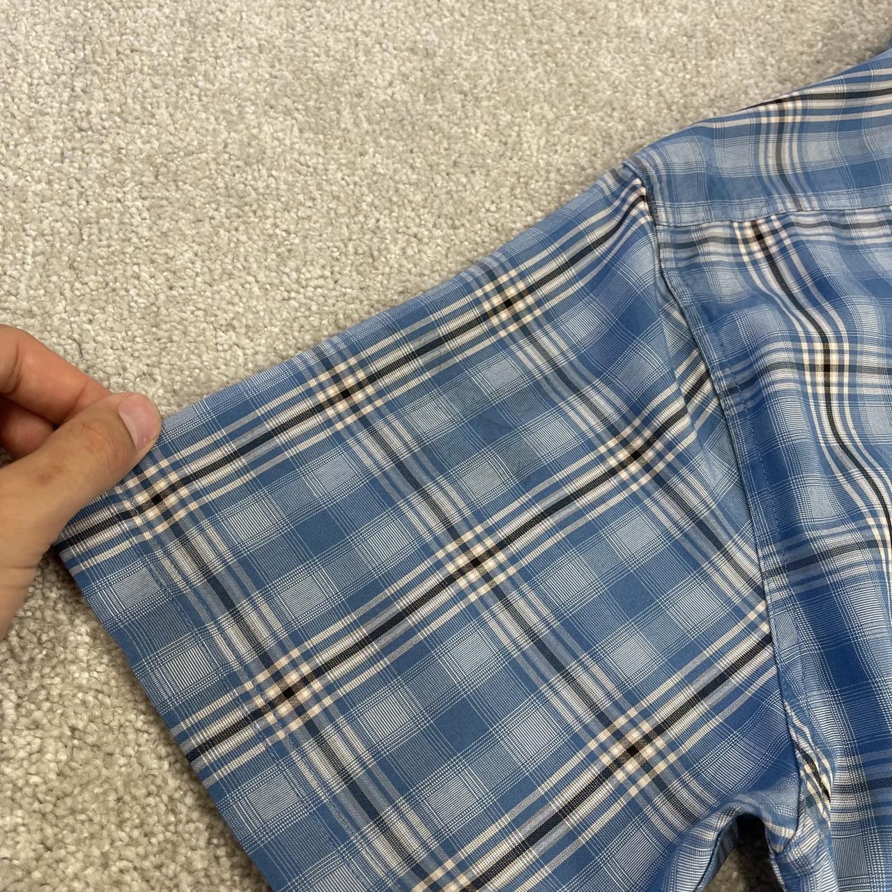 North Face checkered short sleeve shirt blue TNF festival surf style check shirt button down summer