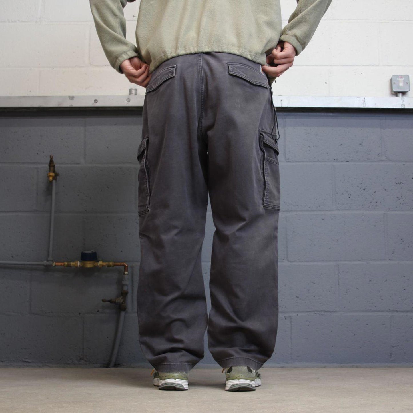 Y2K Carhartt cargo work pants grey Loose relaxed fit skate workwear pants