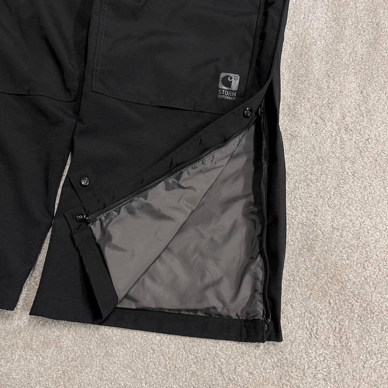 Carhartt baggy waterproof trousers y2k black Wide leg mesh lined technical breathable rain pants